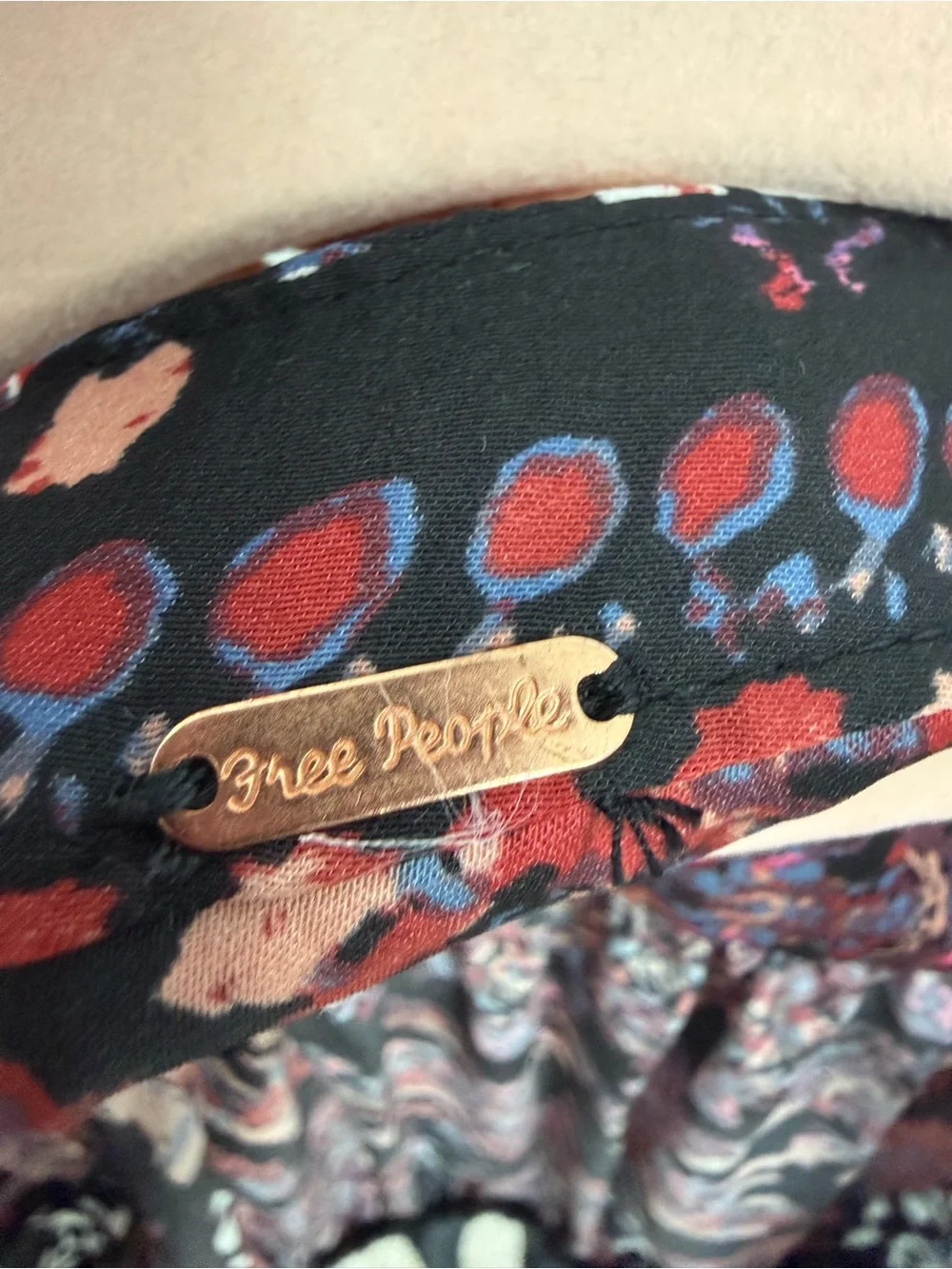 Free People Run Free Blouse Night Combo Bohemian Floral Paisley Women's Medium